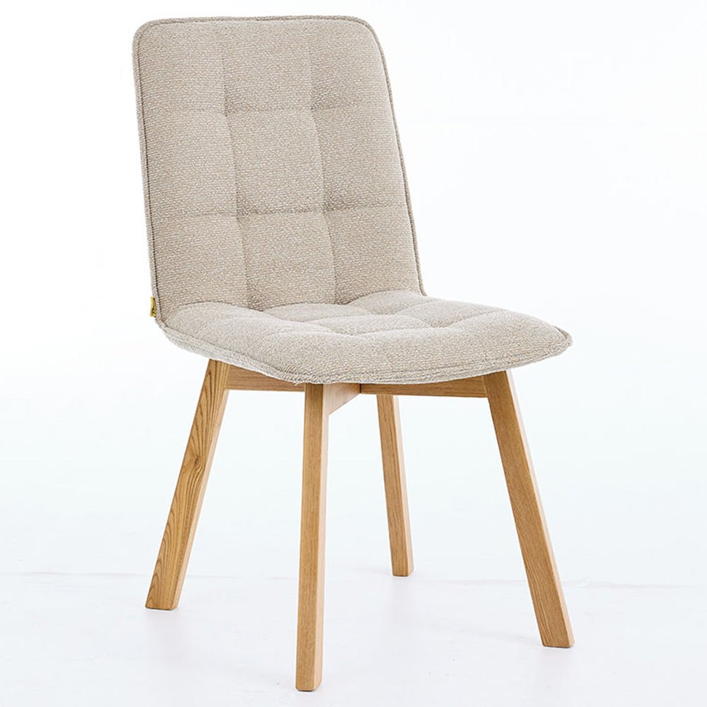 Biscuit Panel Stitch Chair with Wooden Legs - The Furniture Warehouse