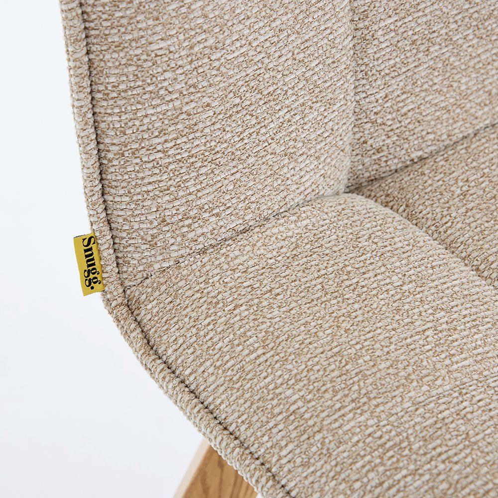 Biscuit Panel Stitch Chair with Wooden Legs - The Furniture Warehouse