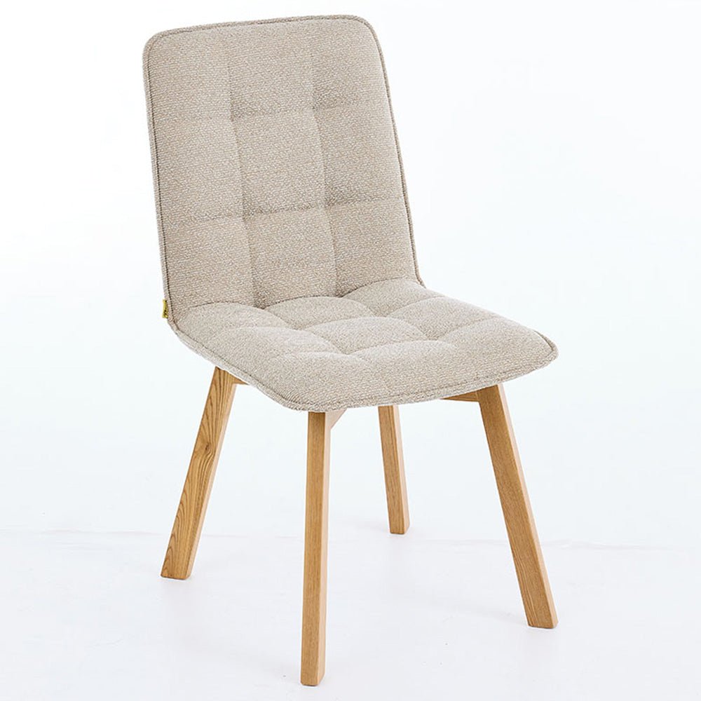 Biscuit Panel Stitch Chair with Wooden Legs - The Furniture Warehouse