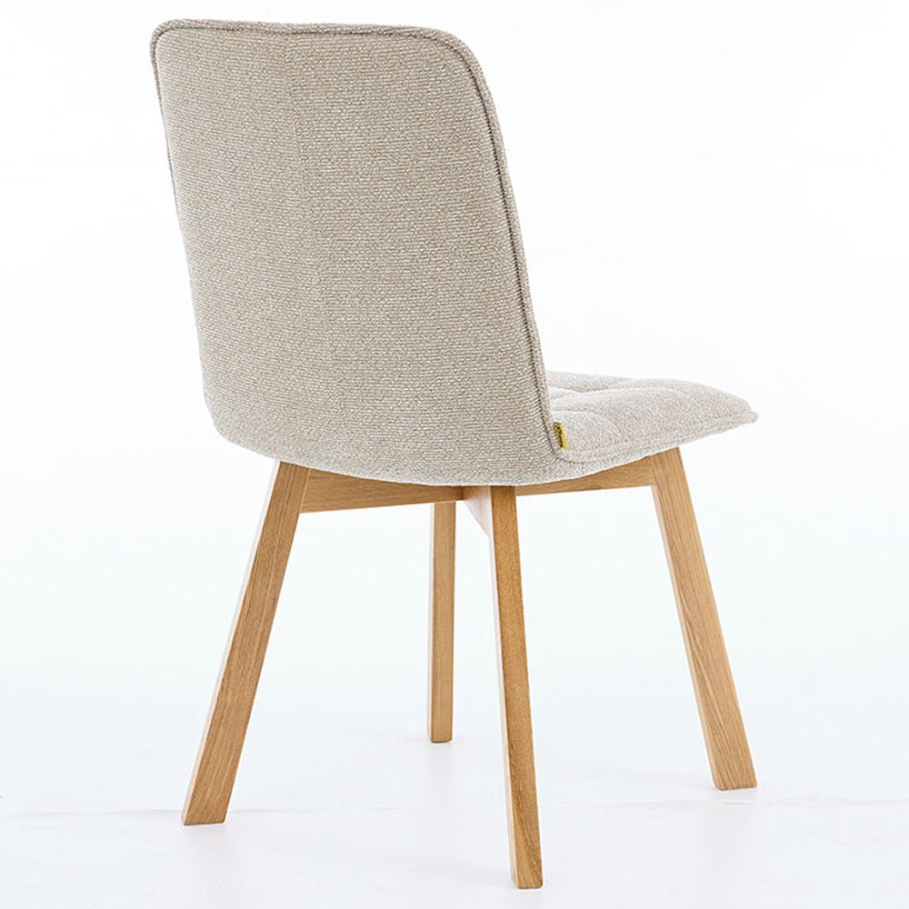 Biscuit Panel Stitch Chair with Wooden Legs - The Furniture Warehouse