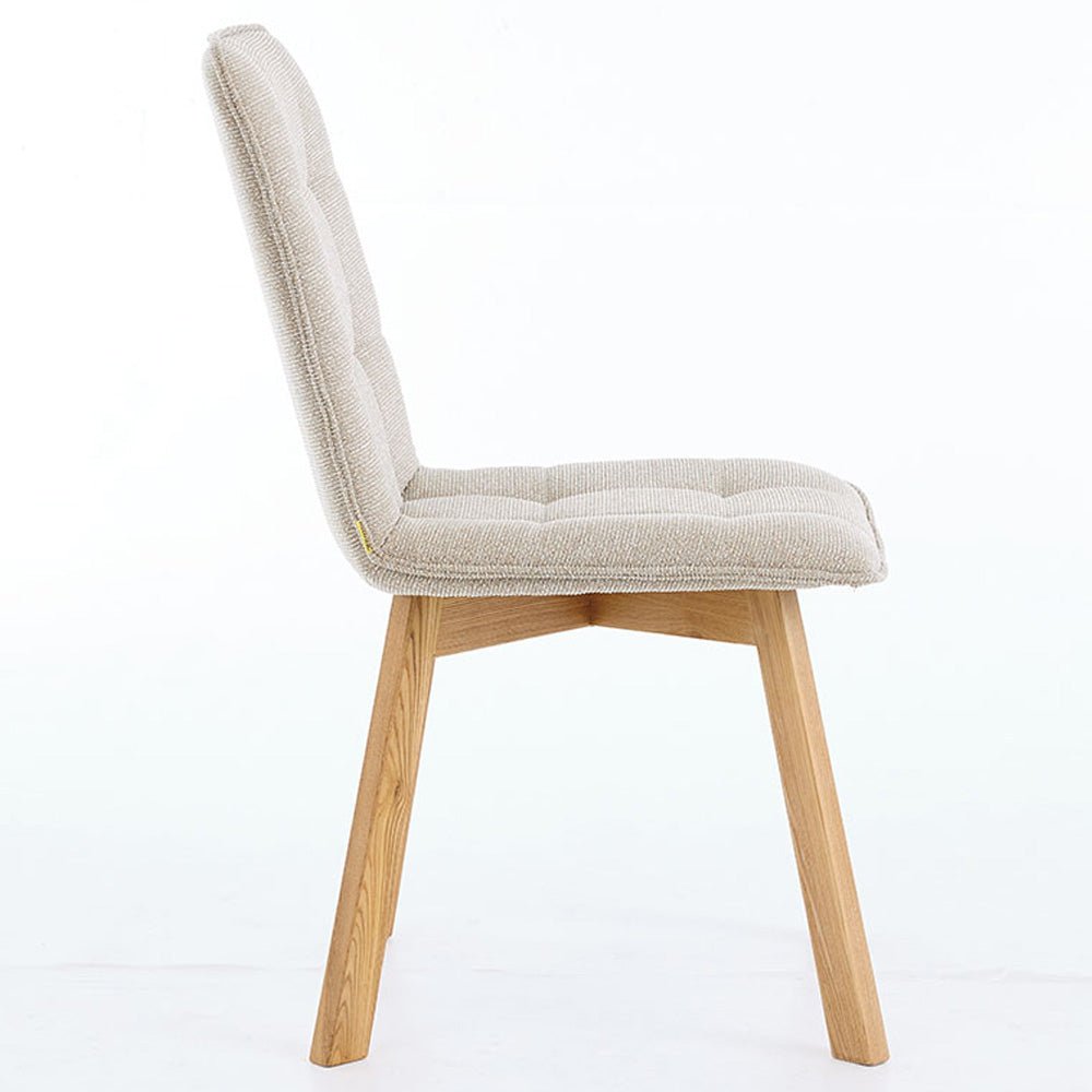 Biscuit Panel Stitch Chair with Wooden Legs - The Furniture Warehouse