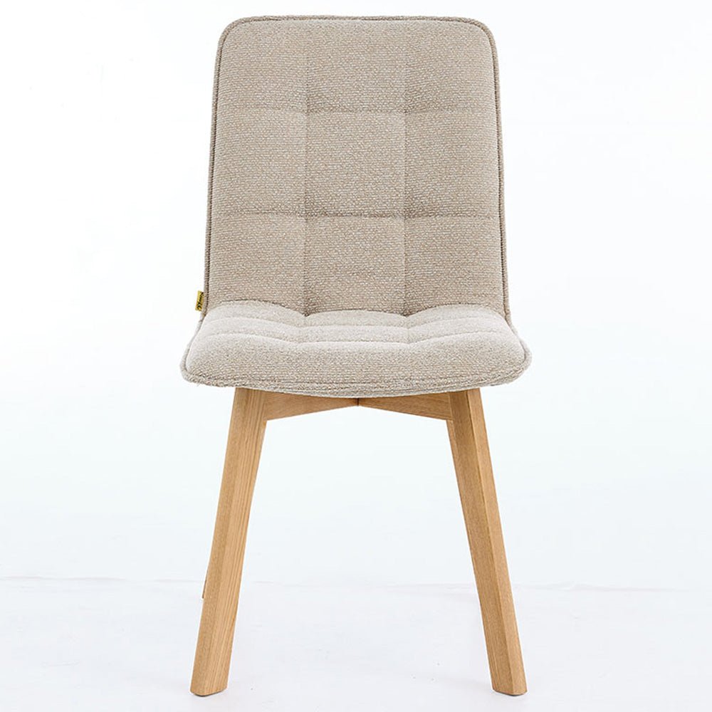 Biscuit Panel Stitch Chair with Wooden Legs - The Furniture Warehouse