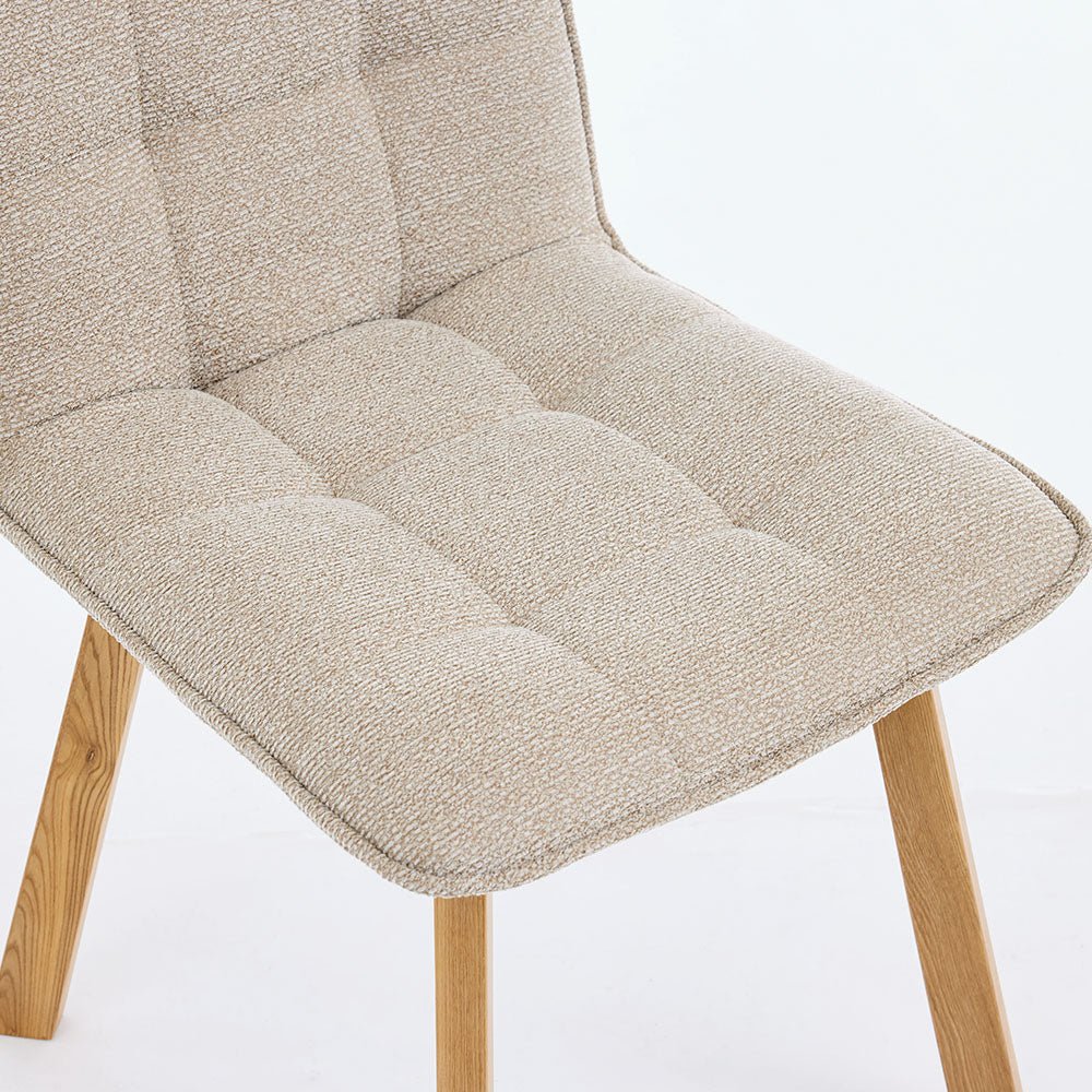 Biscuit Panel Stitch Chair with Wooden Legs - The Furniture Warehouse