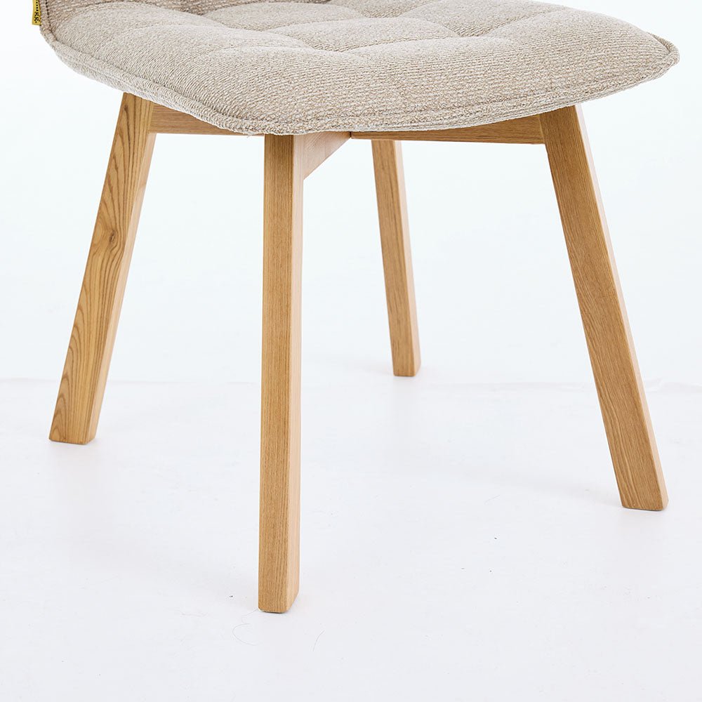 Biscuit Panel Stitch Chair with Wooden Legs - The Furniture Warehouse