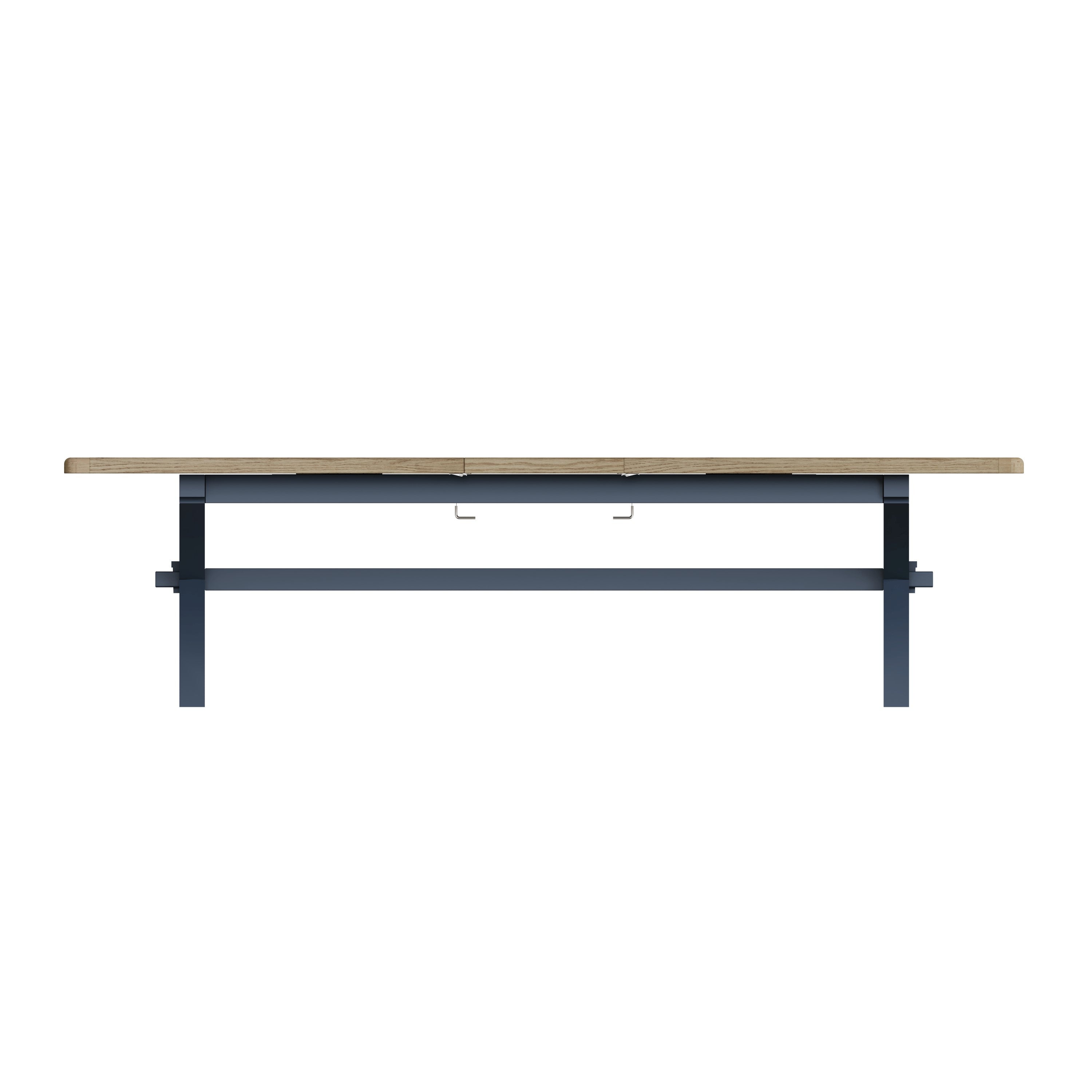 Wessex Smoked Oak Blue Painted 2.5m Cross Leg Extending Dining Table