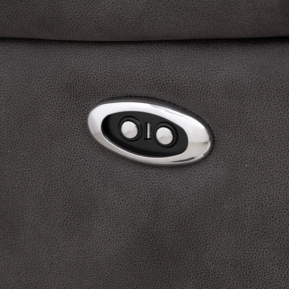 Rome Steel Power Corner Sofa with Console