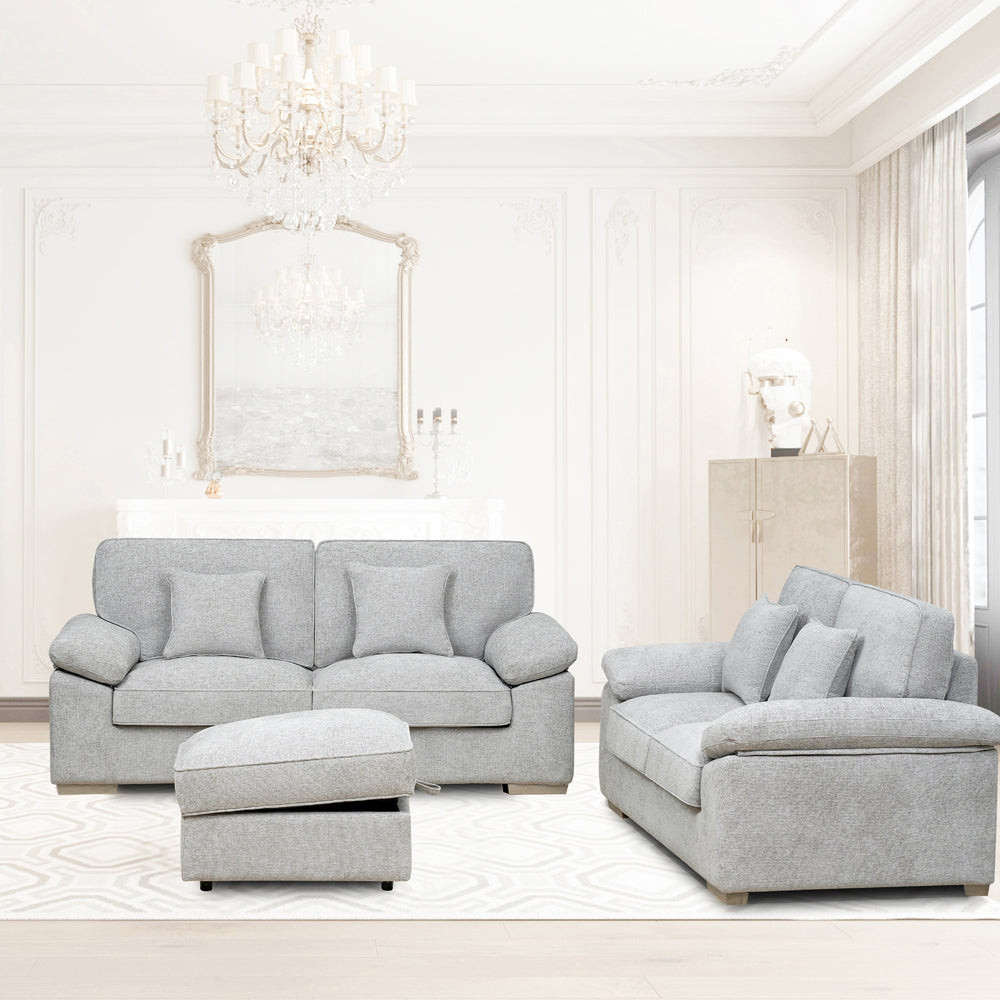 York Grey Storage Foot Stool