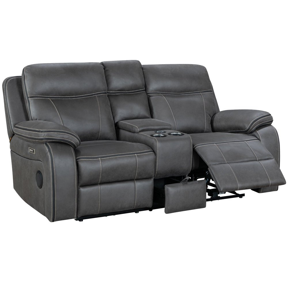 California Dark Grey Power 2 Seater Sofa - The Furniture Warehouse