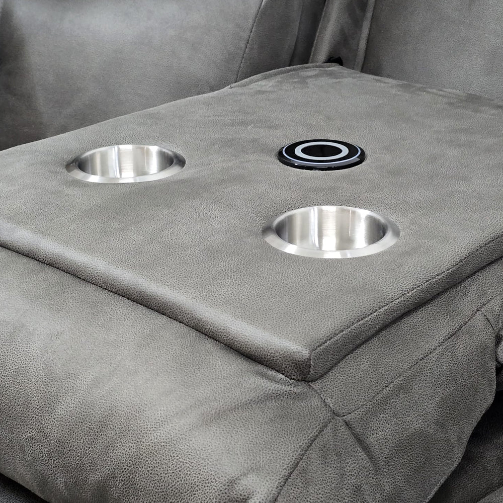 Rome Steel Power Corner Sofa with Console