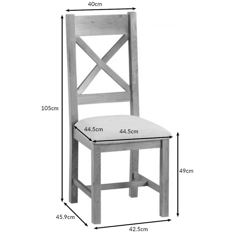 Winchester Oak Cross Back Chair With Fabric Seat