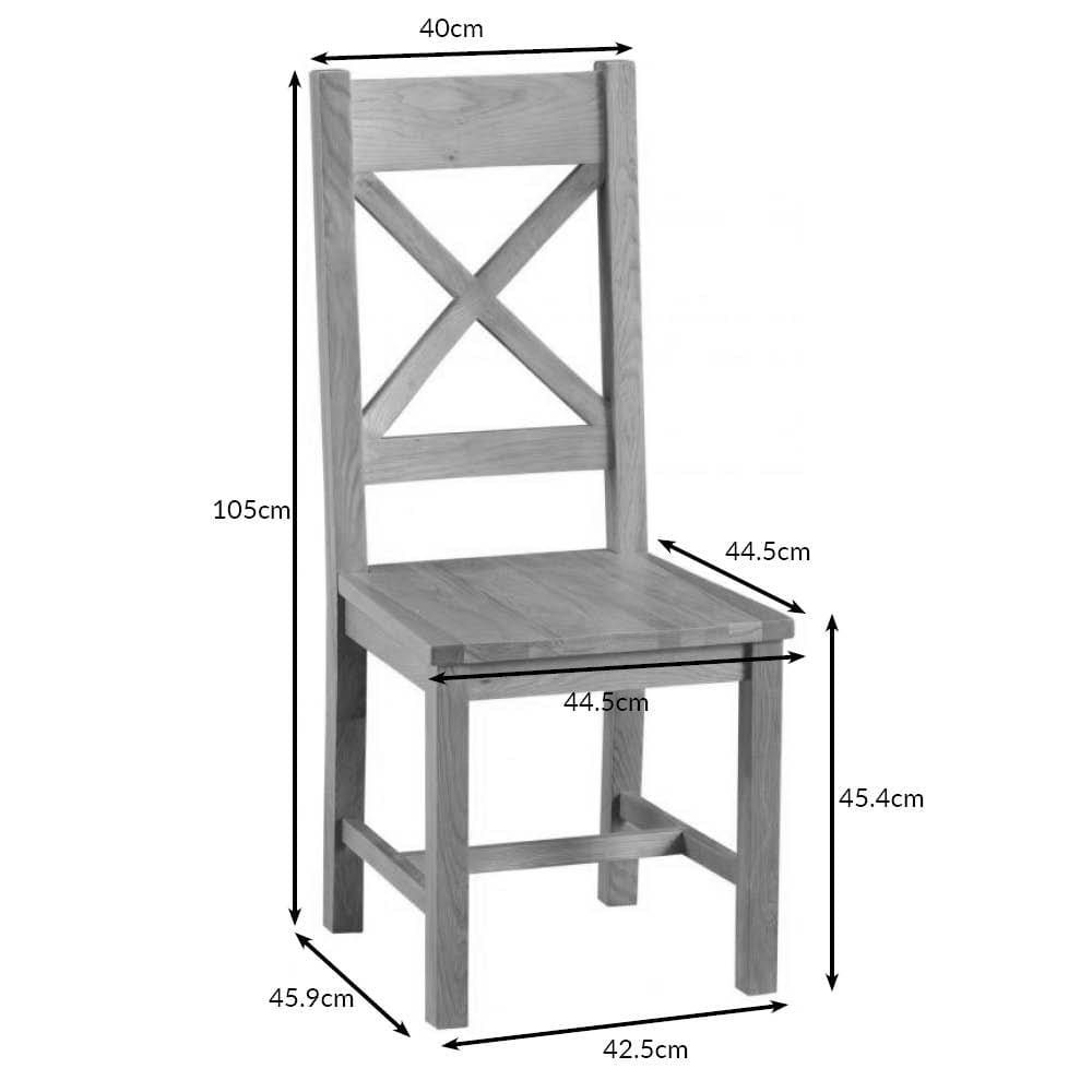 Winchester Oak Cross Back Chair With Wooden Seat