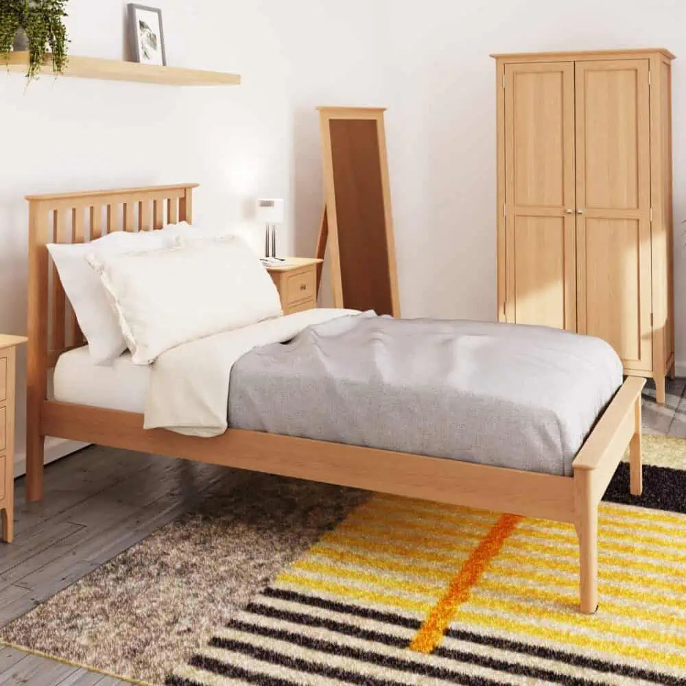 Bergen Oak Single Bed Frame