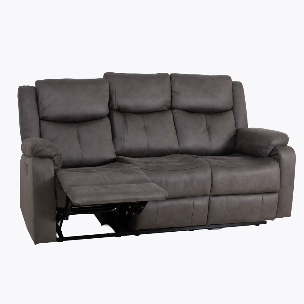 Rome Steel Manual Recliner 3 Seater Sofa with Console