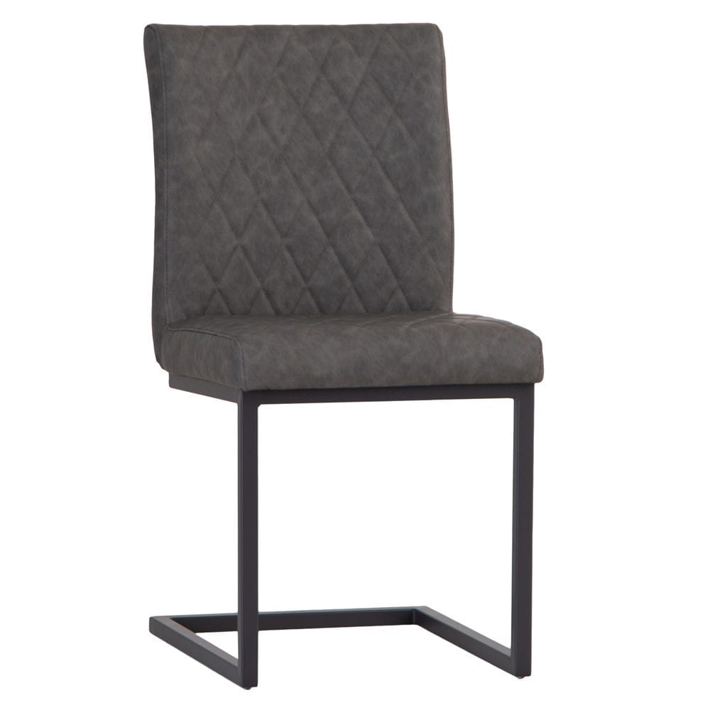 Industrial Grey Diamond Stitch Dining Chair