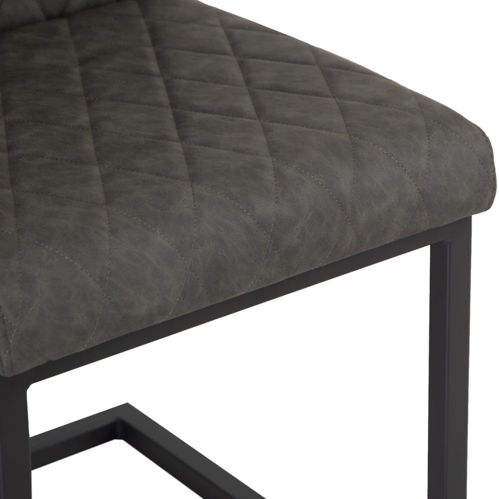 Industrial Grey Diamond Stitch Dining Chair