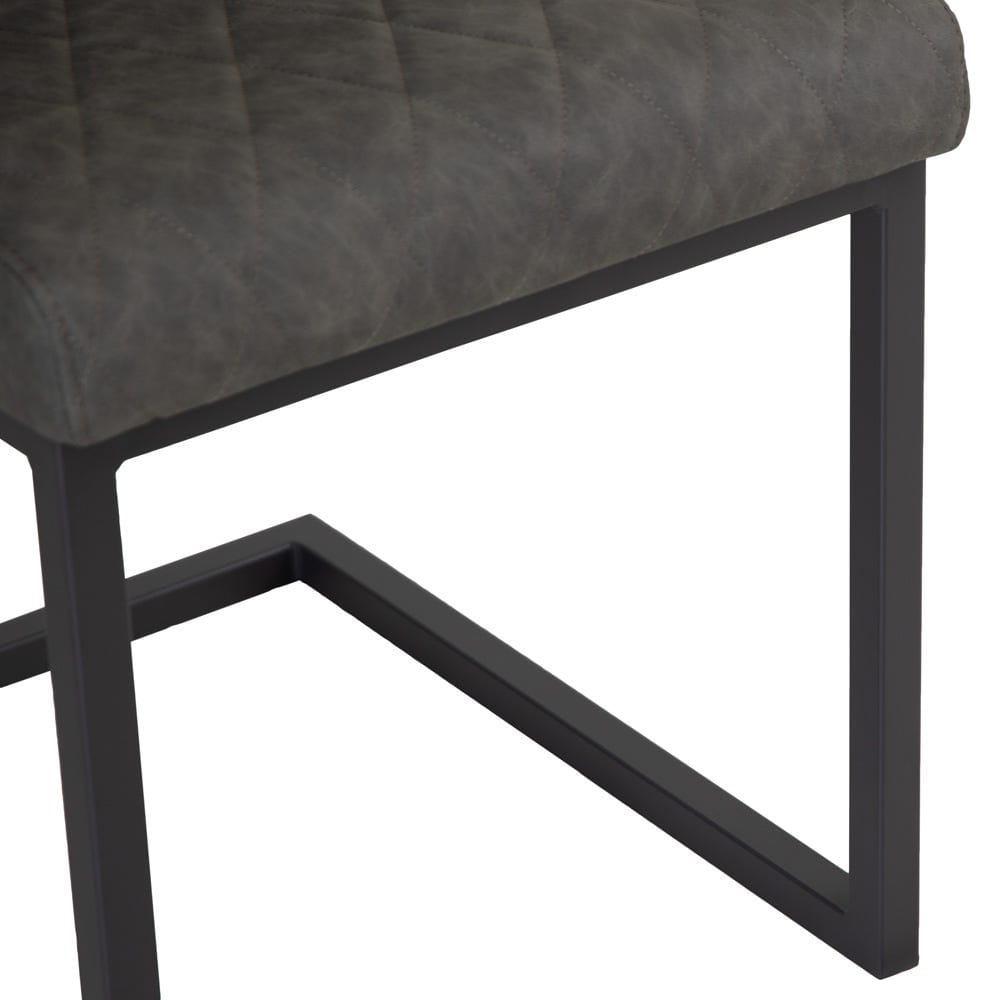 Industrial Grey Diamond Stitch Dining Chair