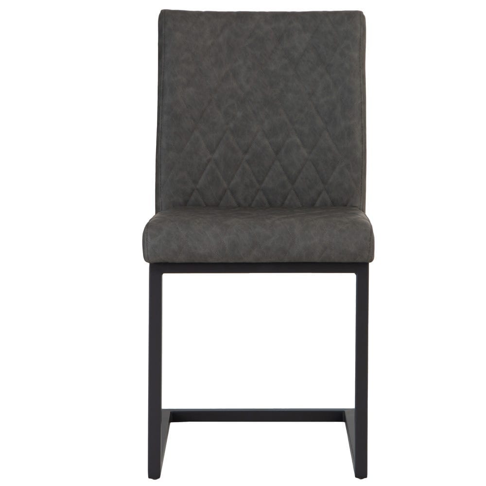 Industrial Grey Diamond Stitch Dining Chair