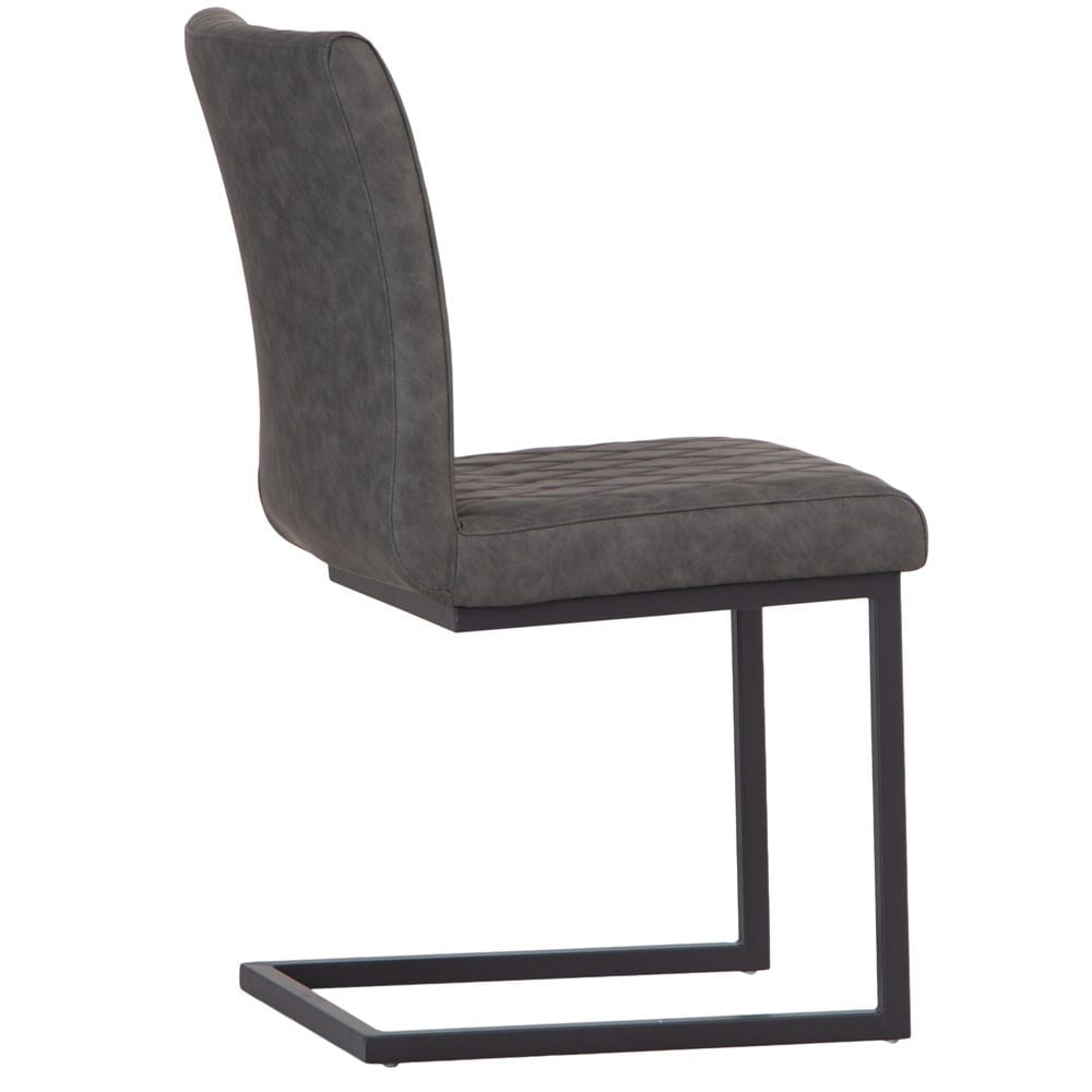 Industrial Grey Diamond Stitch Dining Chair