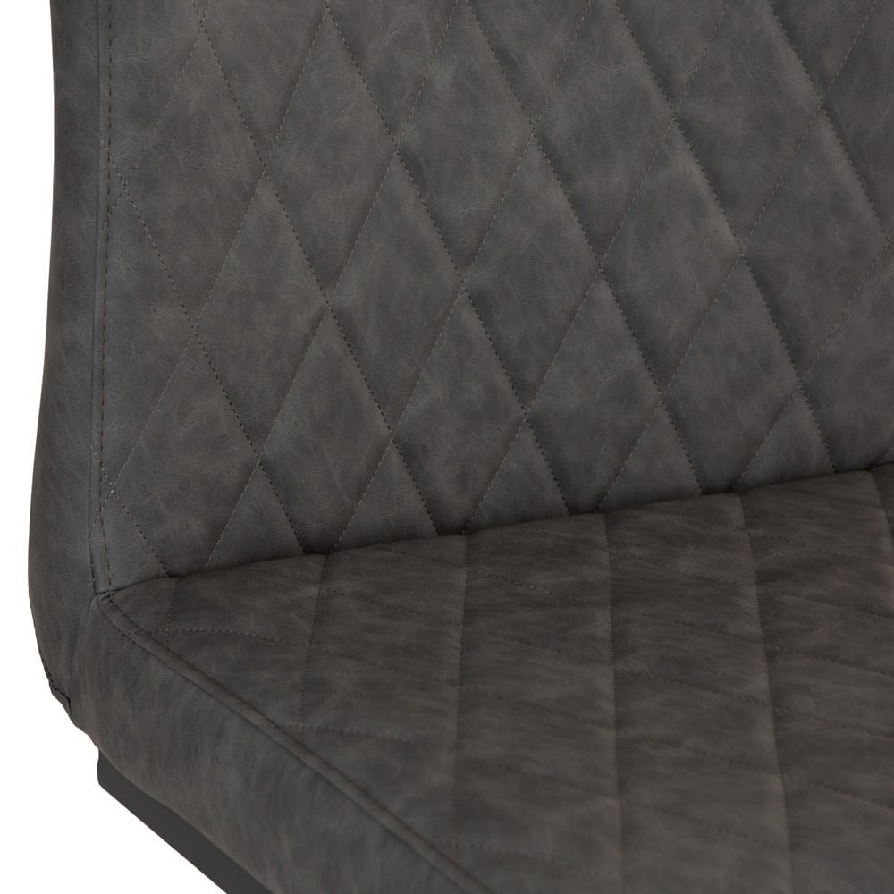 Industrial Grey Diamond Stitch Dining Chair