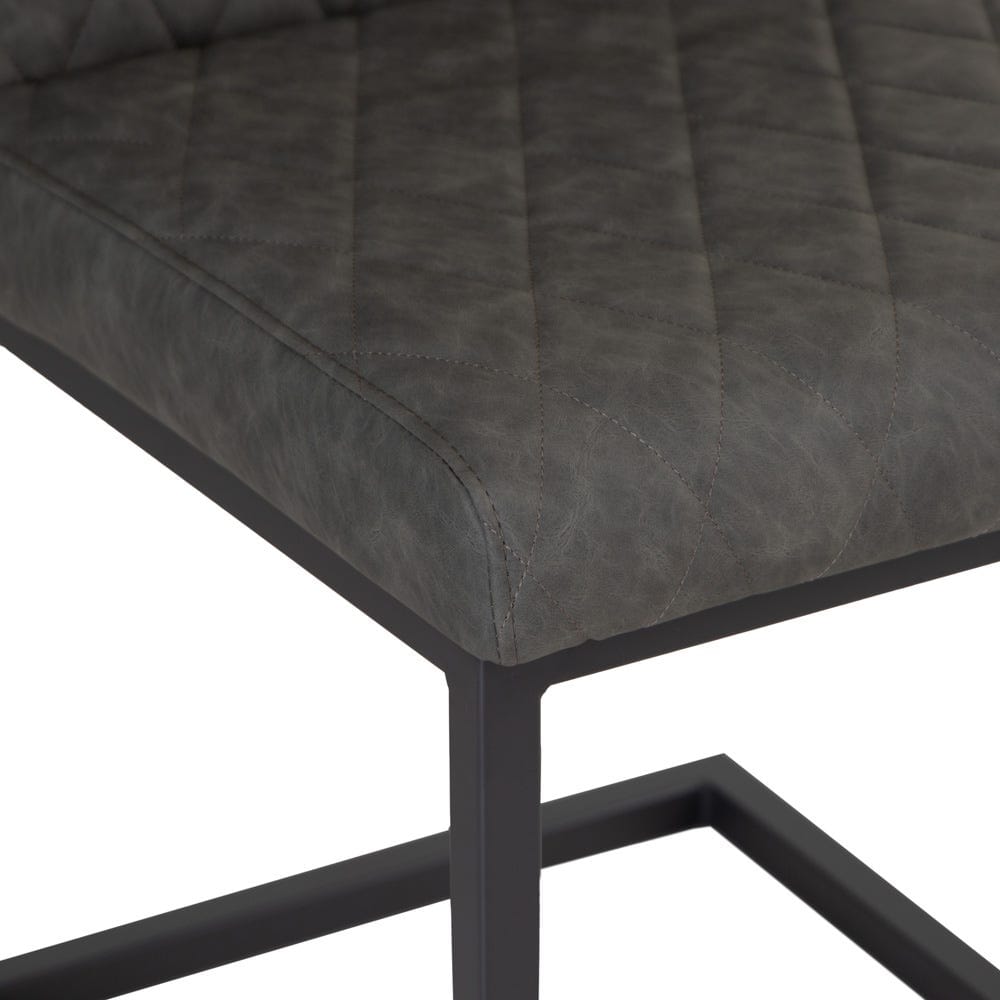 Industrial Grey Diamond Stitch Dining Chair
