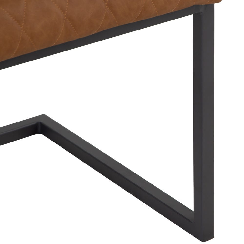 Industrial Tan Diamond Stitch Dining Chair