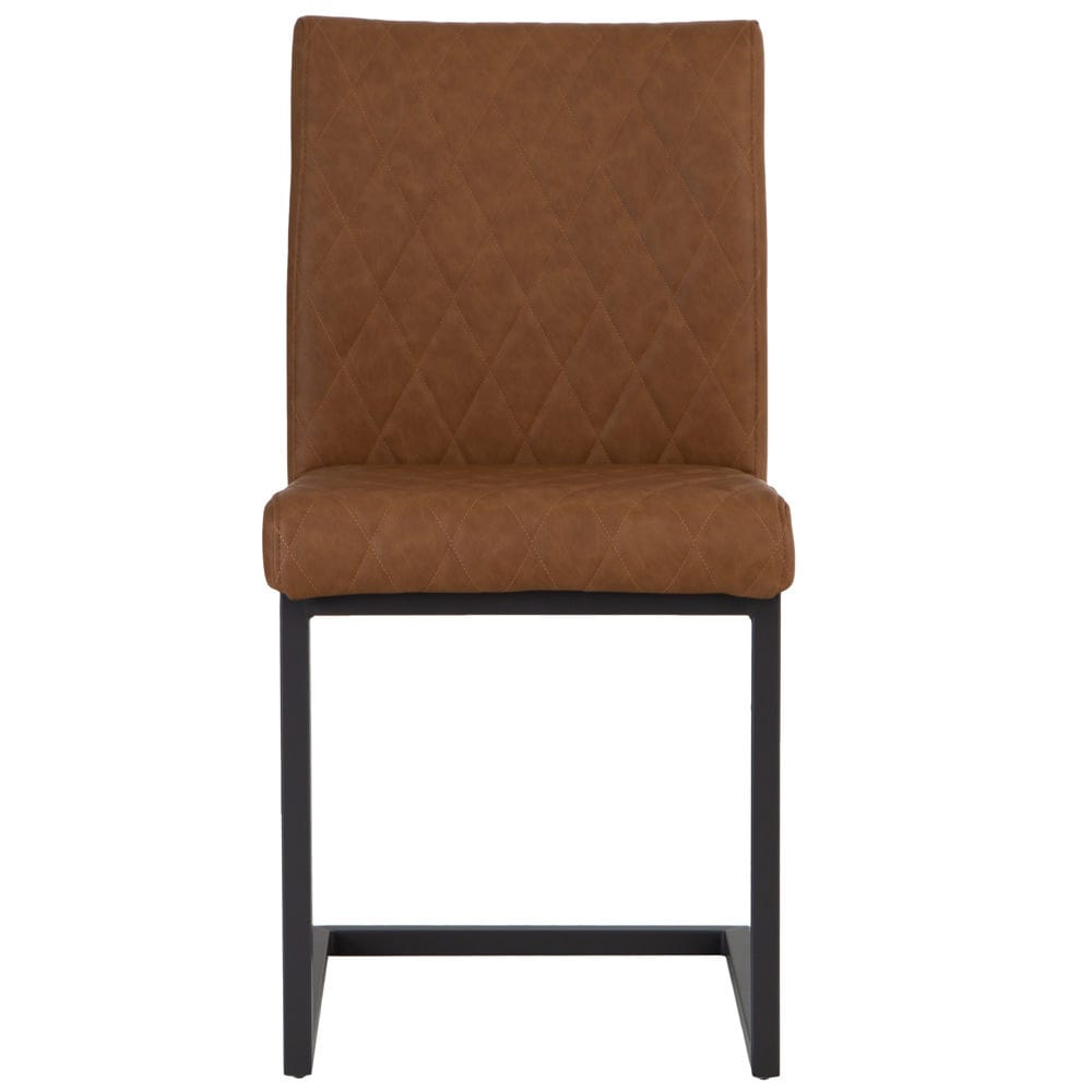 Industrial Tan Diamond Stitch Dining Chair