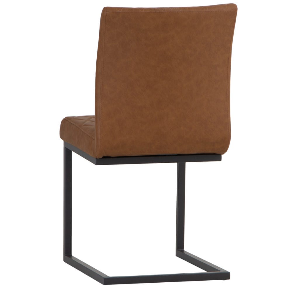 Industrial Tan Diamond Stitch Dining Chair