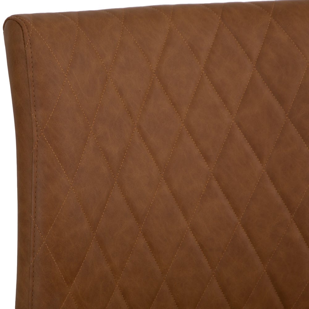 Industrial Tan Diamond Stitch Dining Chair