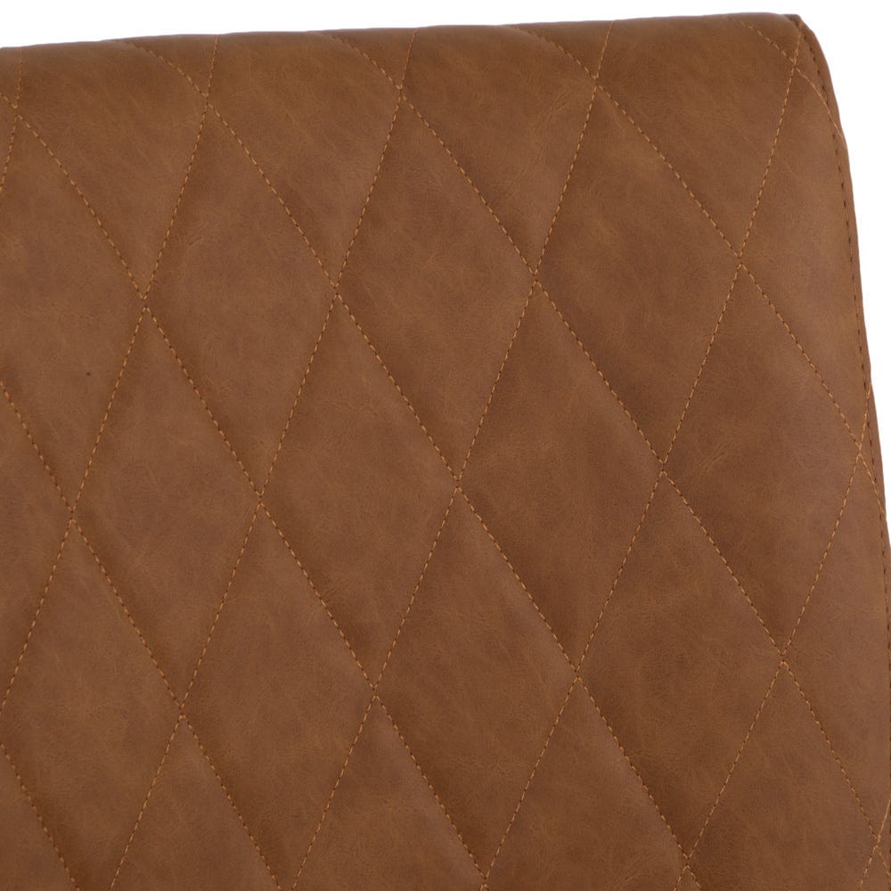 Industrial Tan Diamond Stitch Dining Chair