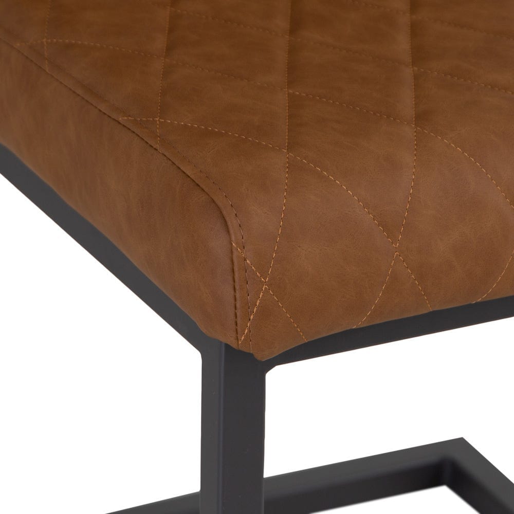 Industrial Tan Diamond Stitch Dining Chair