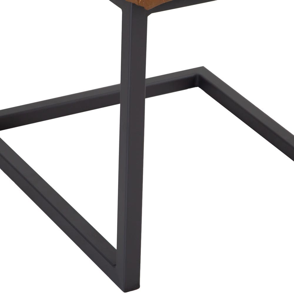 Industrial Tan Diamond Stitch Dining Chair