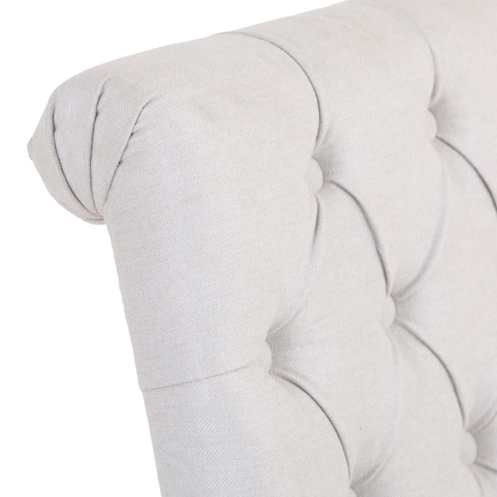 Torino Beige Scroll Button Back Dining Chair