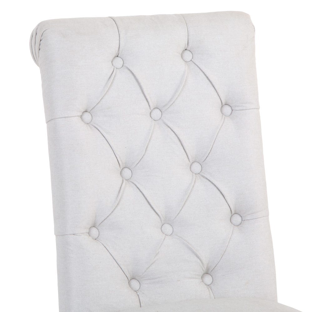 Torino Beige Scroll Button Back Dining Chair