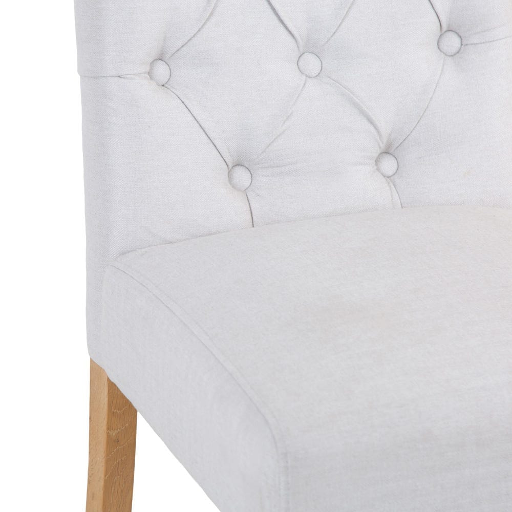 Torino Beige Scroll Button Back Dining Chair