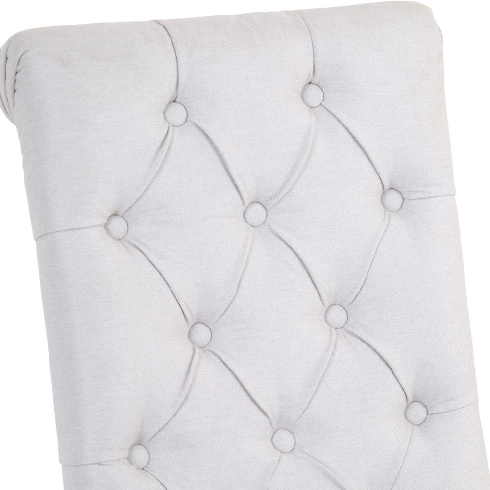 Torino Beige Scroll Button Back Dining Chair