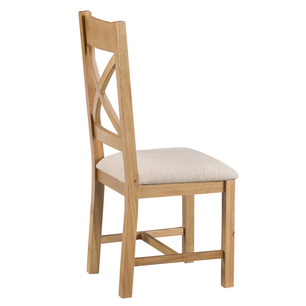 Winchester Oak Cross Back Chair With Fabric Seat