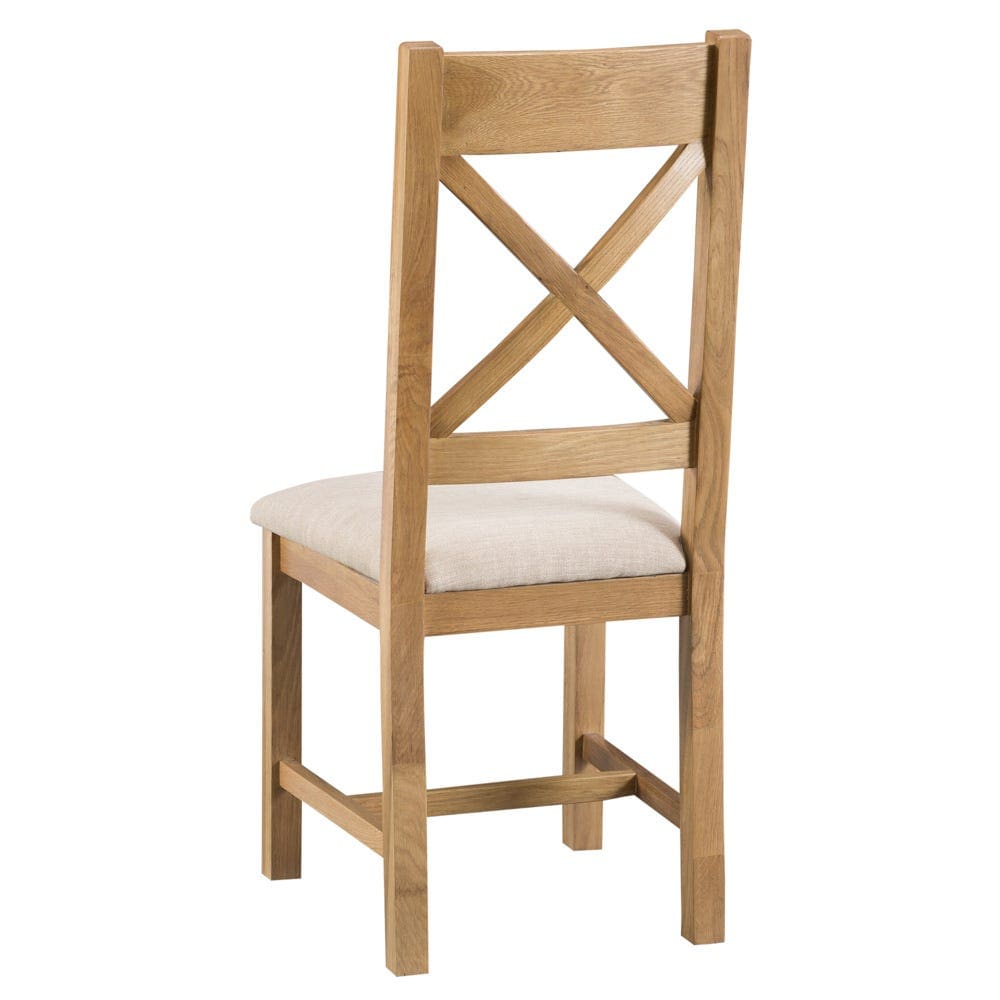 Winchester Oak Cross Back Chair With Fabric Seat