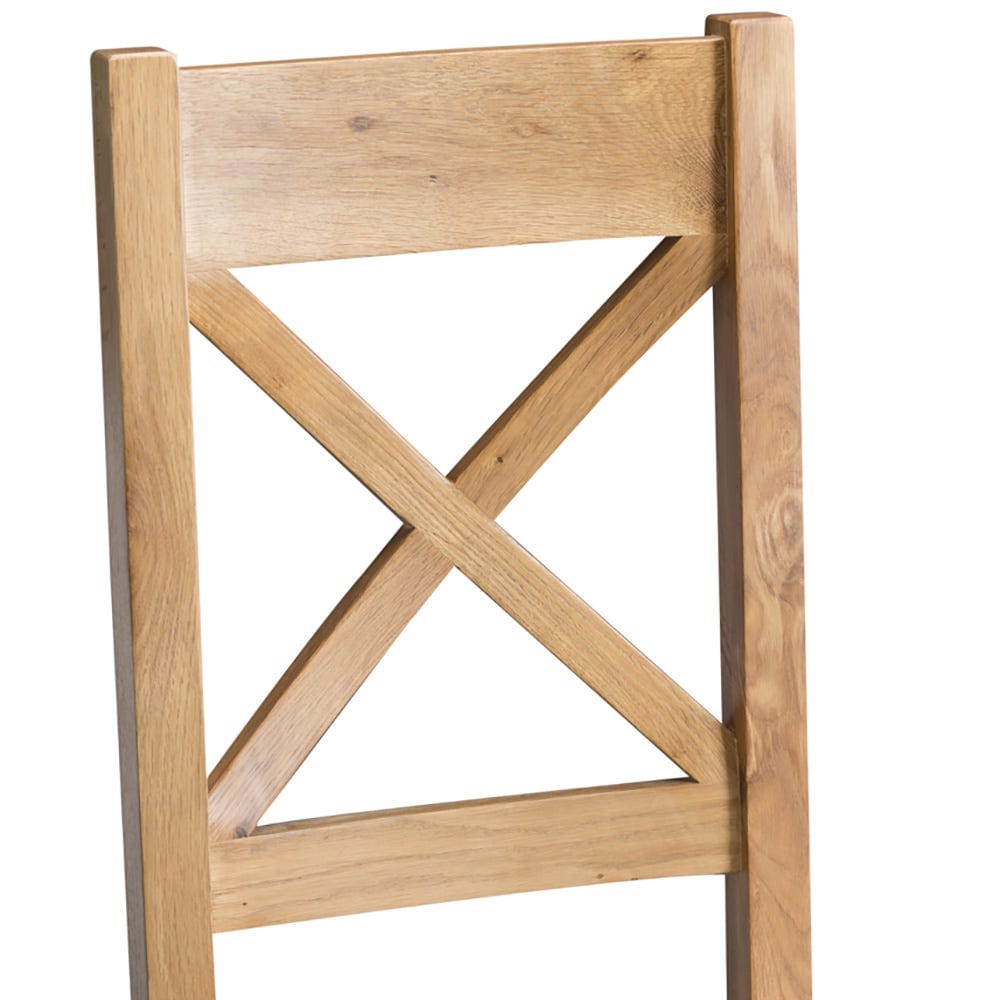 Winchester Oak Cross Back Chair With Fabric Seat