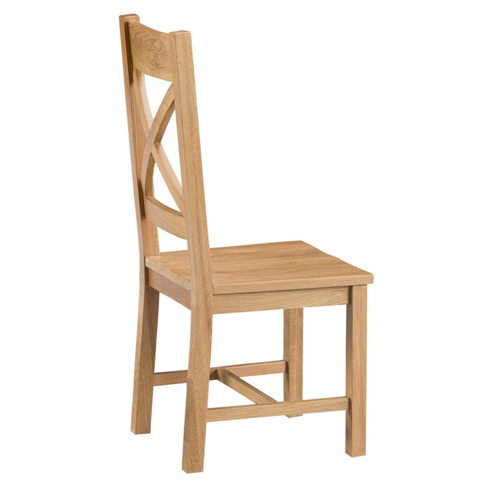 Winchester Oak Cross Back Chair With Wooden Seat