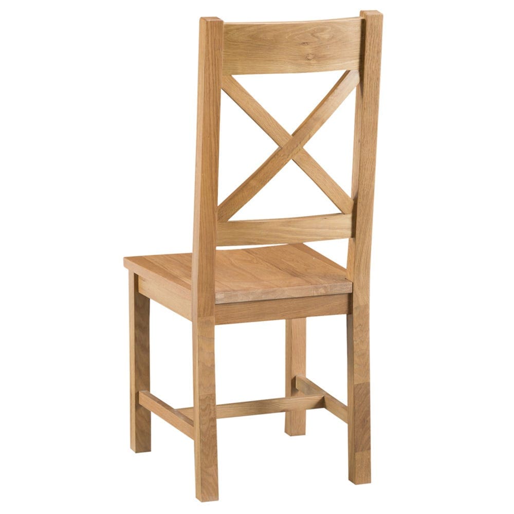 Winchester Oak Cross Back Chair With Wooden Seat