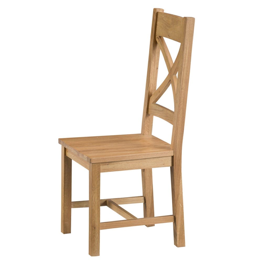 Winchester Oak Cross Back Chair With Wooden Seat