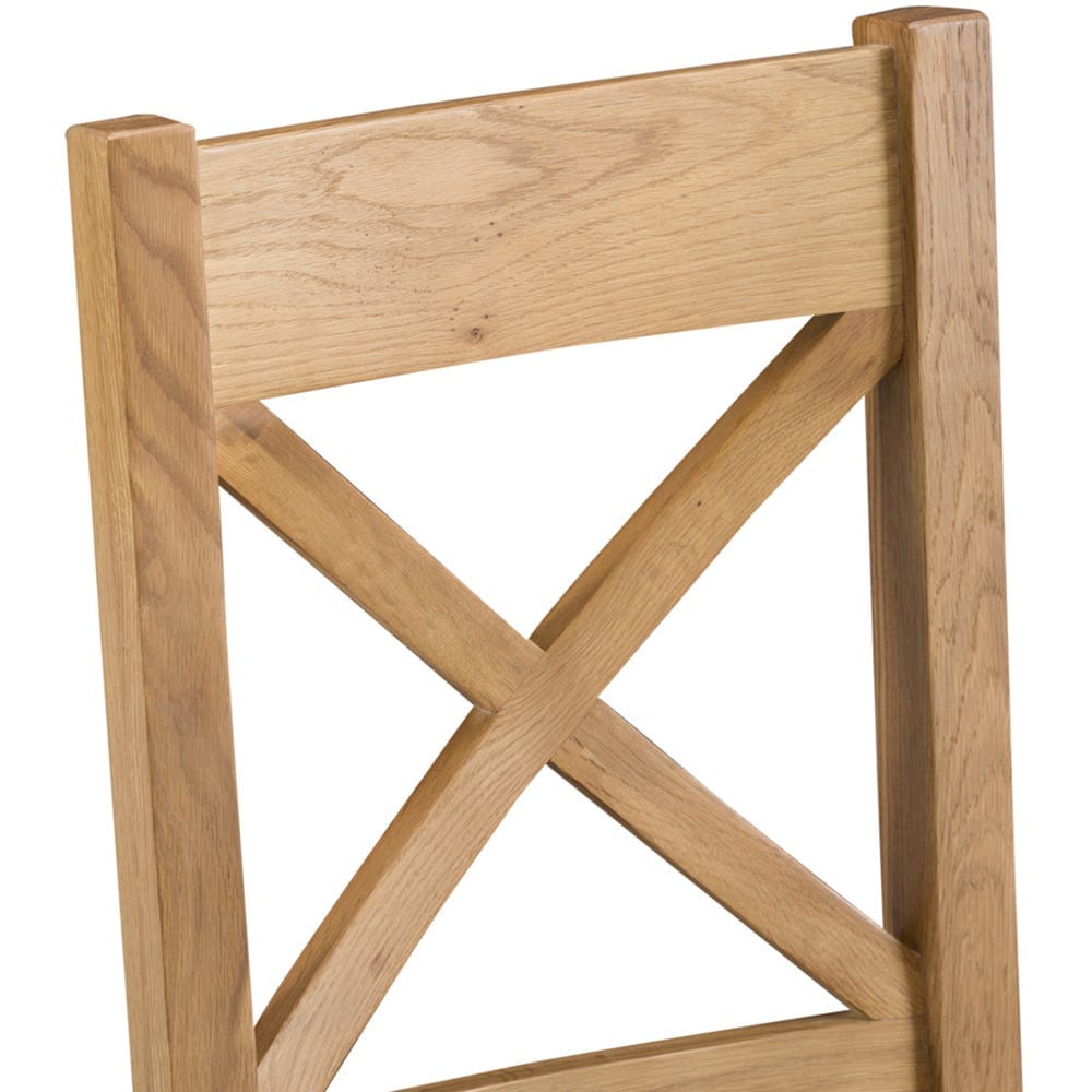 Winchester Oak Cross Back Chair With Wooden Seat
