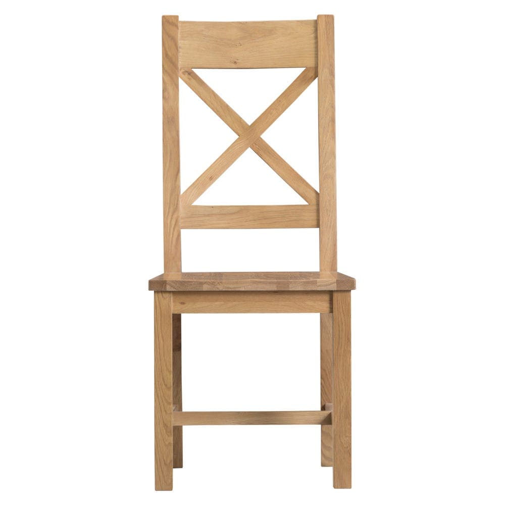 Winchester Oak Cross Back Chair With Wooden Seat