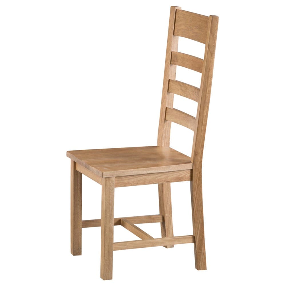 Winchester Oak Ladder Back Chair With Wooden Seat