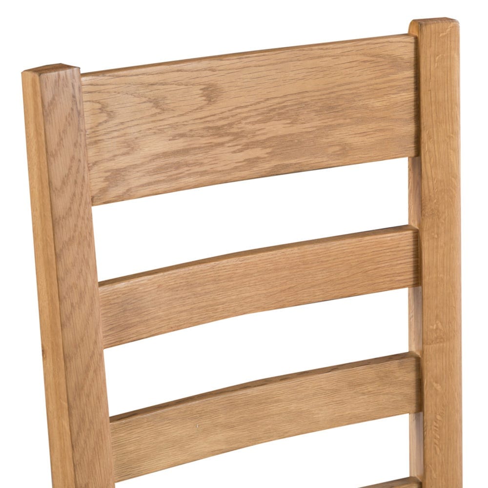 Winchester Oak Ladder Back Chair With Wooden Seat