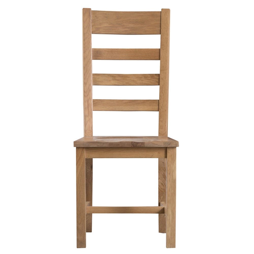 Winchester Oak Ladder Back Chair With Wooden Seat