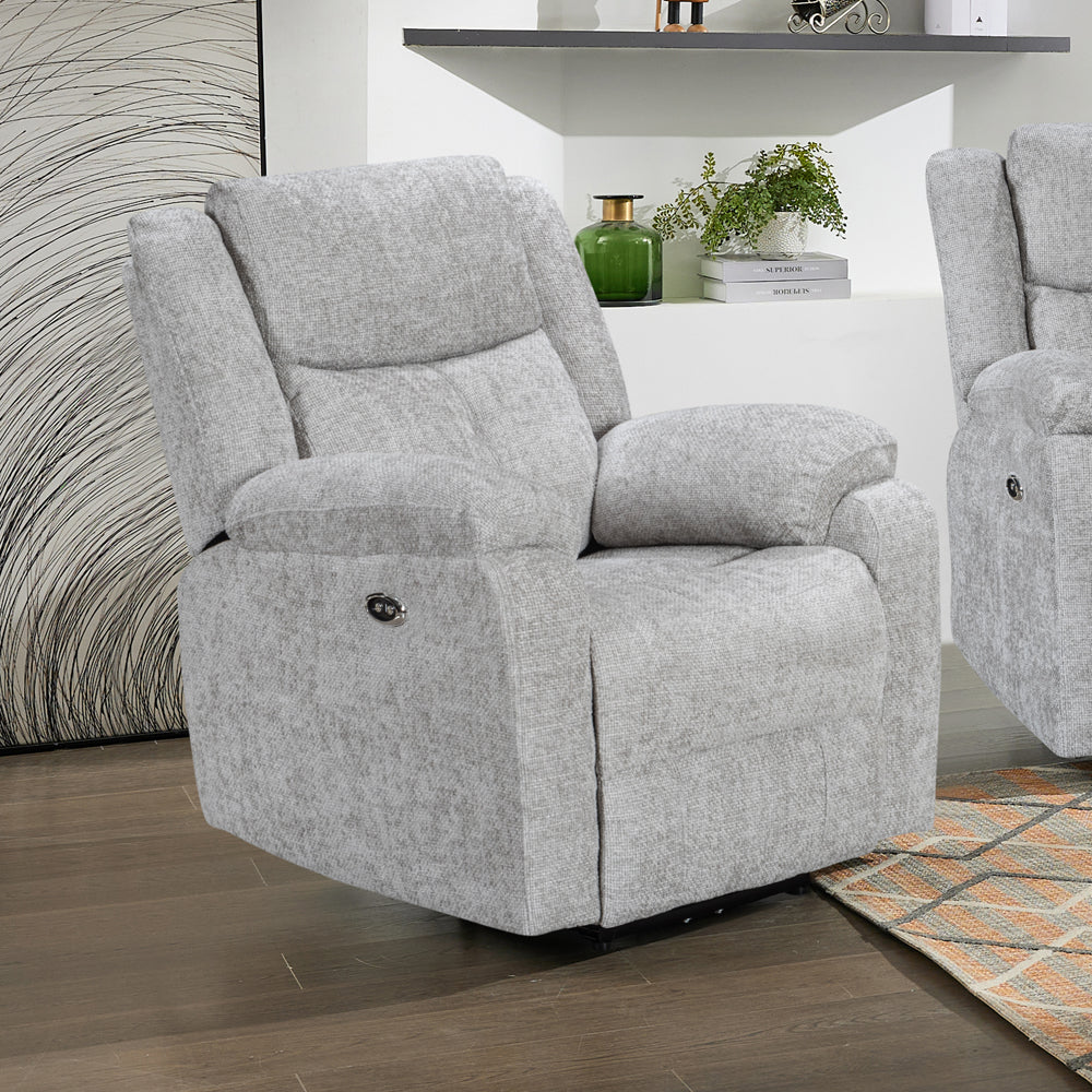 Rome Silver Power Recliner Armchair