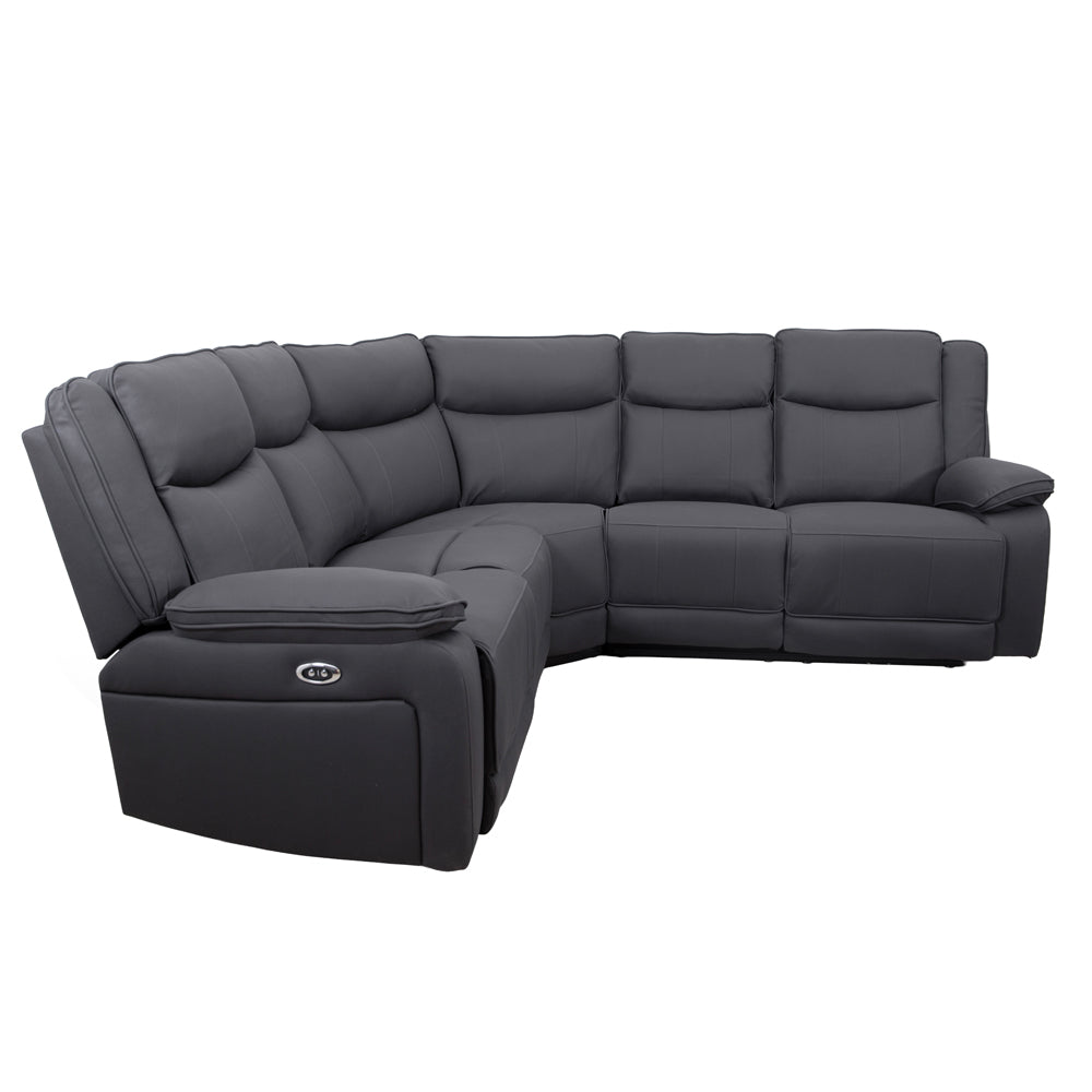 Milan Mocha Power Corner Sofa with Console