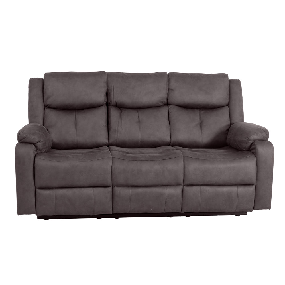 Rome Steel Power Recliner 3 Seater Sofa with Console