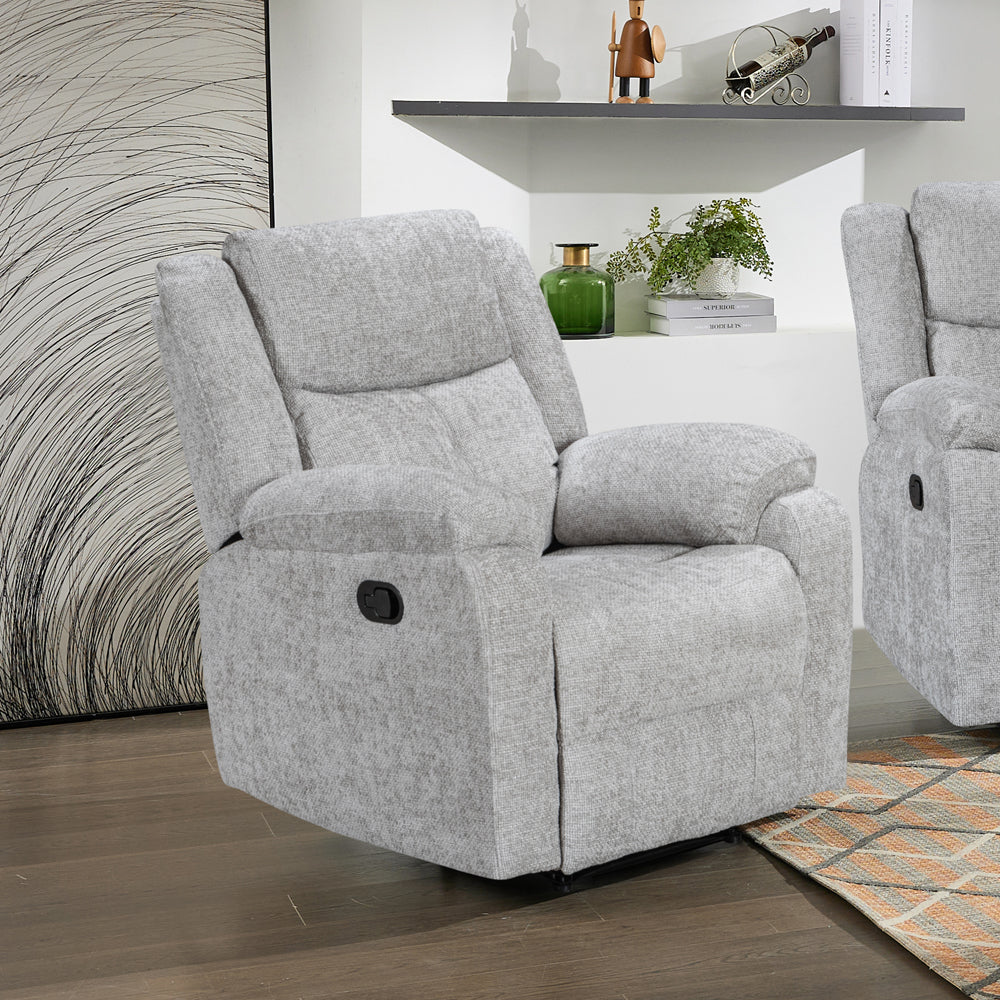 Rome Silver Manual Recliner Armchair